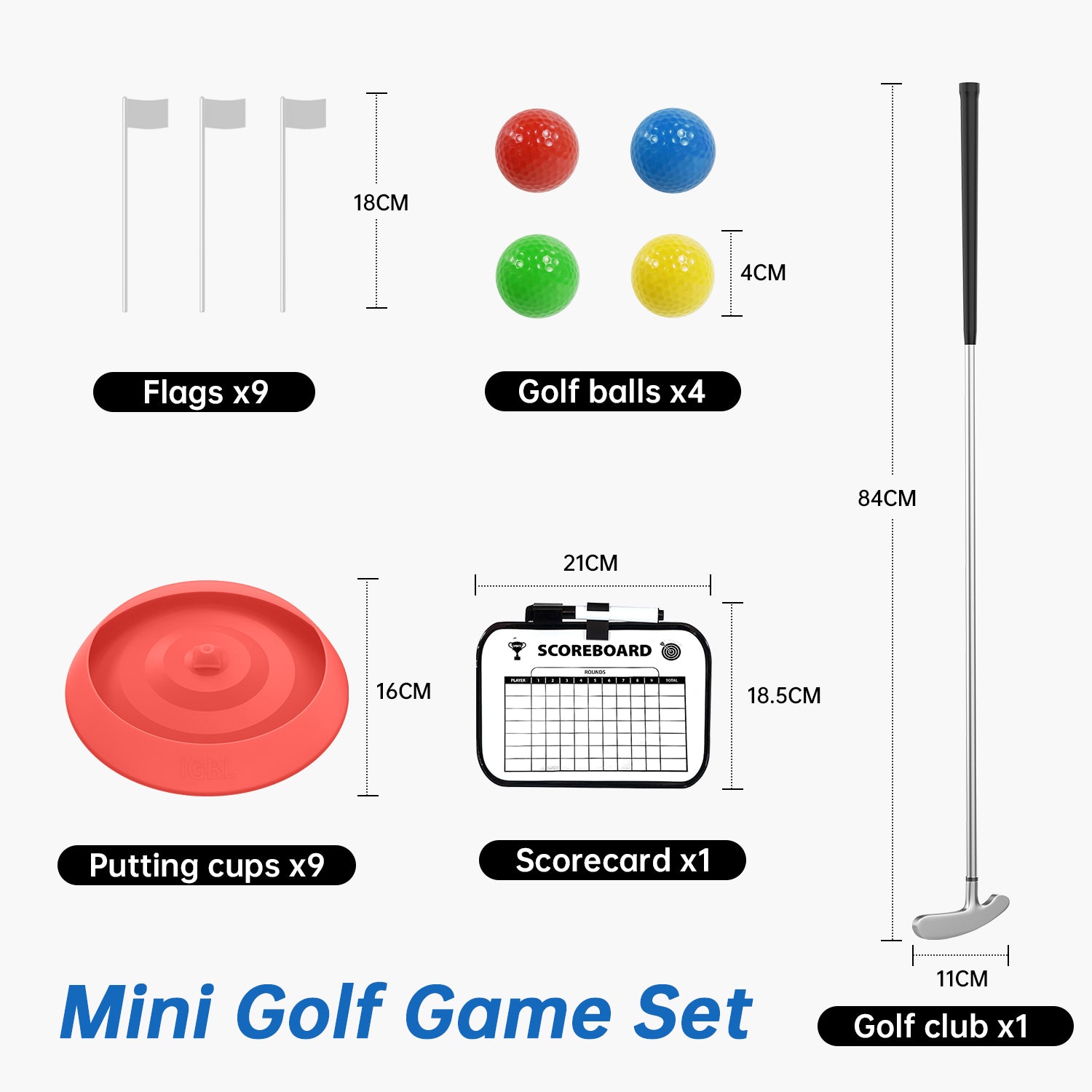 Mini Golf Game Set, Indoor Mini Golf Course for Adults Includes 9 Holes, 4 Balls, Dry-Erase Scorecard, and Golf Putter, Build Your Own Miniature Golf Course at Home Office Green Backyard, Red Mini Golf Game Set, Indoor Mini Golf Course for Adults Includes 9 Holes, 4 Balls, Dry-Erase Scorecard, and Golf Putter, Build Your Own Miniature Golf Course at Home Office Green Backyard, Red